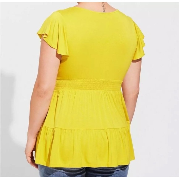 Torrid Super Soft Tie Front Keyhole Babydoll Top - Picture 3 of 11